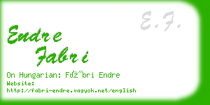 endre fabri business card